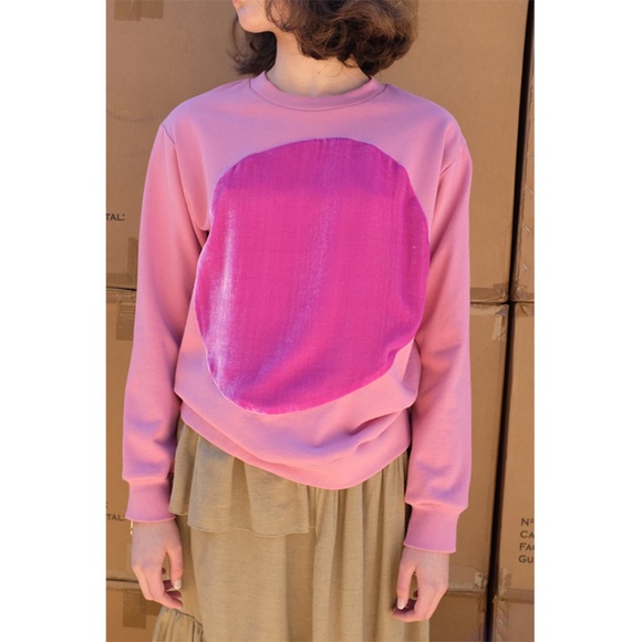 Correll Correll Tops - Correll Correll x Beklina Velvet Circle Sweatshirt